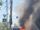 В центре Мичуринска на полном ходу сгорел «КамАЗ»
