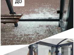 В Тамбове вандалы разбили новый остановочный павильон через час после его установки