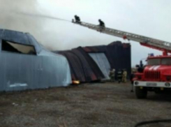 В огне сгинули коровник и ангар племзавода «Арженка»