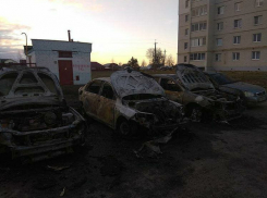 19 декабря ночью в Тамбовской области сгорело 5 легковушек