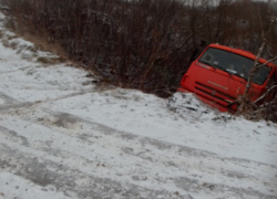 В Тамбовском районе мусоровоз упал в кювет