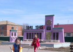 Сиренево-розовый памятник погибшим воинам в Инжавинском районе станет прежним