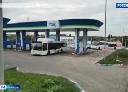 На единственной метановой заправке в Тамбове снова образовались очереди