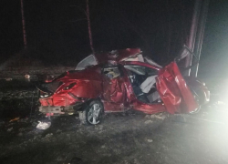 В Мичуринском районе водитель разбился, врезавшись в билборд