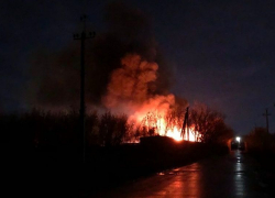 В Тамбовском районе сгорела пилорама