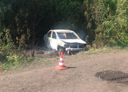 В Тамбовской области иномарка улетела в кювет и загорелась