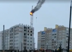 В Бокино внезапно загорелась кабина башенного крана