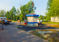 На Набережной Мичуринска смонтировали стационарный пункт полиции