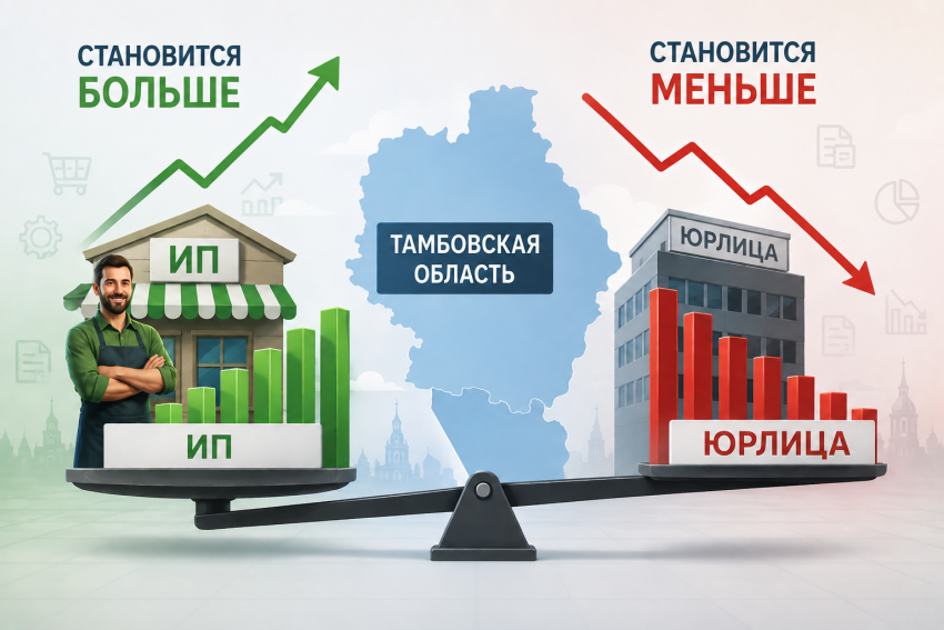 В Тамбовской области становится больше ИП и меньше юрлиц