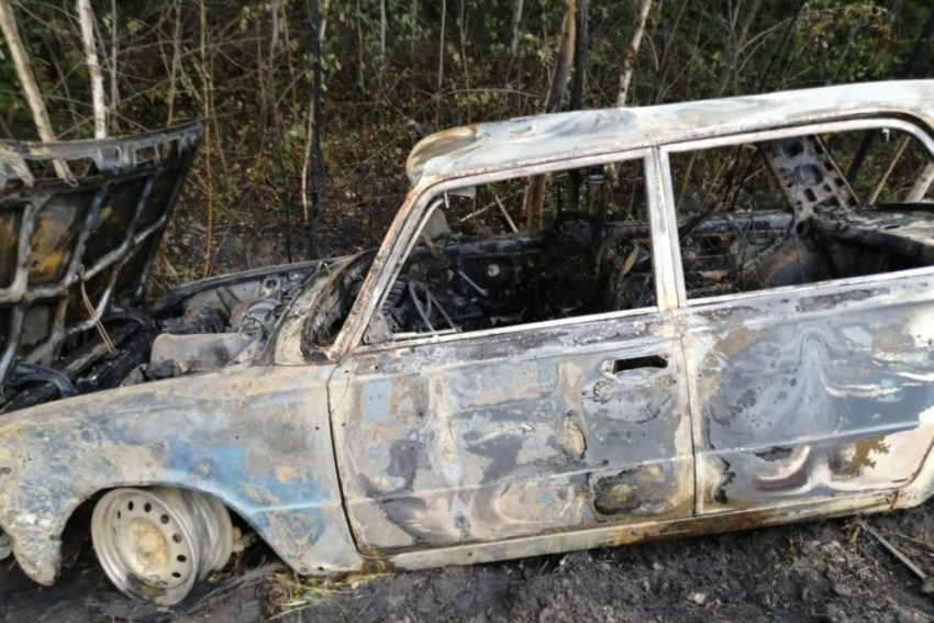 В Мичуринском районе «шестёрка» свалилась в кювет и сгорела