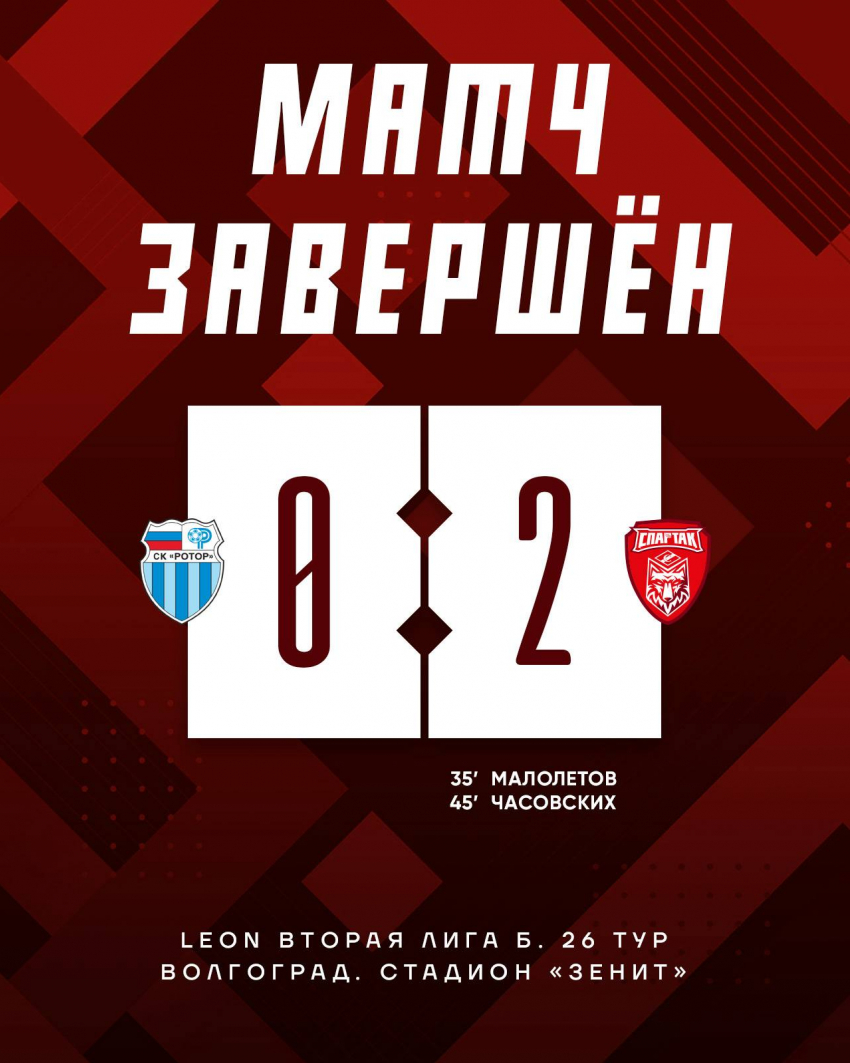 «Красно-белые» победили «Ротор-2» в Волгограде